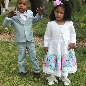 Floral dress with trench coat (gloves included)